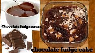 EGGLESS CHOCOLATE FUDGE CAKE WITH FUDGE SAUCE RECIPE [upl. by Aicineohp]