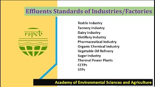 Effluent Standards of Industries I Industrial Standards I Tannery TPP Distillery Standards I [upl. by Anedal]