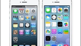 iOS 7 vs iOS 6 Side By Side Comparison Design [upl. by Martina]