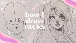 🌸 How I Draw Faces 🌸  easy tutorial my art style [upl. by Venola]