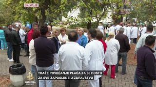 Štrajk upozorenja zdravstvenih radnika u Skoplju [upl. by Ellehsad366]