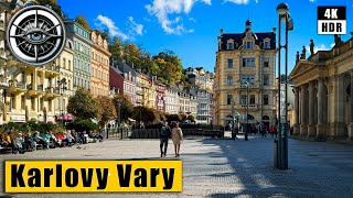 Golden Autumn Walking Tour of Karlovy Vary Karlsbad 🇨🇿 Czech Republic 4K HDR ASMR [upl. by Ydderf74]