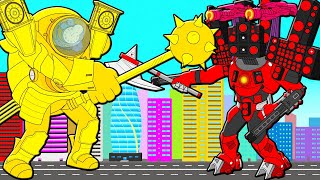 SUPER TITAN UPGRADE CLOCKMAN 20 VS SUPER TITAN SPEAKERMAN 40 Skibidi Toilets Cartoon Animation [upl. by Teirrah]