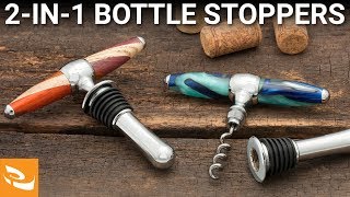 Handled CorkscrewBottle Stopper Woodturning Project [upl. by Mou]