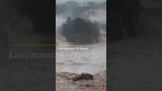 CATARATAS IGUAZÚ  Las fuertes lluvias provocan que el caudal del río se multiplique 16 veces [upl. by Trilby]