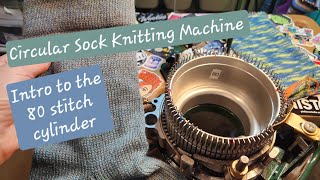 Circular Sock Knitting Machine Introduction to the 80 Stitch Cylinder CSM Erlbacher Gearhart [upl. by Fiann316]