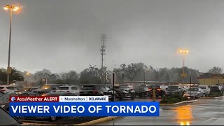 Video captures confirmed tornado as it passes by Delaware shopping center [upl. by Windham]