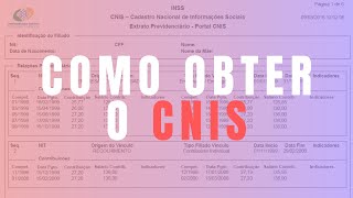 Como conseguir o CNIS através do portal meu INSS [upl. by Easton884]