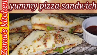 Pizza sandwich new and unique recipe  by Zumas kitchen  plz subscribe my YouTube channel 😋😋😋😋❤️ [upl. by Kowatch]