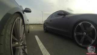 Audi A5 30 TDI vs Audi A4 32 FSI sound test acceleration 14 mile [upl. by Irod473]