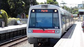 Transperth A set 306 departing from west Perth stn [upl. by Araj]