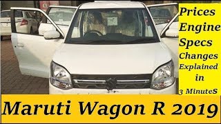 Maruti Wagon R 2019 Explained in 3 Minutes First Looks Changes Prices Features [upl. by Suirauqed]