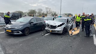 Chaos op A1 weg dicht na aanrijding bestuurders onder invloed spookrijders omzeilen file [upl. by Einahpehs798]