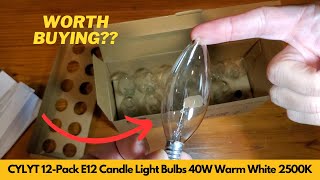 Worth It CYLYT 12 Pack E12 Candle Light Bulbs 40W Warm White 2500K [upl. by Veradia805]