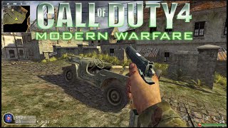 Call of Duty 4 Modern Warfare Carentan WW2 Mod Gameplay  4K [upl. by Eibob]