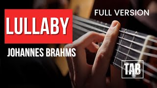 Lullaby  Johannes Brahms  Easy Fingerstyle Guitar Tutorial TAB [upl. by Sheilah8]