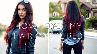 How I Dyed My Hair Ombre Red Without bleach [upl. by Hayouqes]