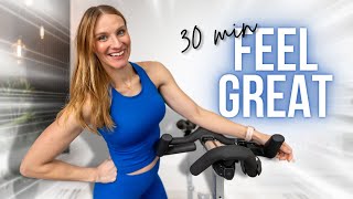 30minute MOODBOOSTING HIIT Cardio Indoor Cycling Workout [upl. by Oj]