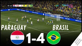 ⚽ Paraguay 14 Brasil 🏆COPA AMERICA 2024  Highligths  Simulación y recreación de videojuego [upl. by Rediah]