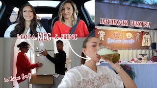 HOLIDAY influencer events AND keg SET UP vlogmas day 3 [upl. by Monafo665]