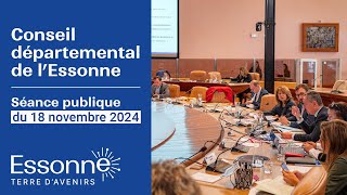 Séance plénière du Département de lEssonne du 18 novembre 2024 [upl. by Htieh]