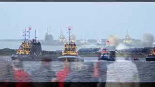 HMS Ambush Leaving BarrowinFurness and Ulverston Lantern Parade [upl. by Cheston]