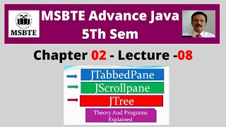 Diploma 5Th Sem Advance Java Chapter 02  Lecture 08 MSBTE JTabbedPane JScrollPane JTree Controls [upl. by Eicaj348]