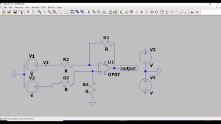 SUBTRACTOR USING OPAMP IN LTSPICE [upl. by Sivrad787]