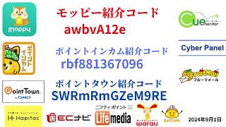 モッピー ポイントインカム ワラウ ECナビ ライフメディア ハピタス ちょびリッチ ポイントタウン げん玉 Tポイント ポイ活 ポイントサイト 陸マイラー 2024年9月1日 [upl. by Emmit420]