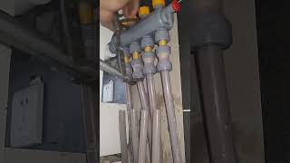 Heating pipe installation process Good tools andmachinery make work easy [upl. by Ydarb]