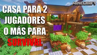 Minecraft Casa para 2 o más jugadores para SURVIVAL  TUTORIAL [upl. by Em245]