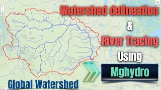 Watershed delineation amp River tracing using mghydro website Global watershed [upl. by Jaquith]