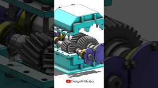 Double helical gearbox Link in Description 357  design with ajay  DesignWithAjay [upl. by Notgnirra]