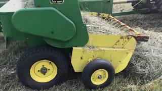 Raking and Baling Hay with MF 35 Vicon Acrobat MF 590 and John Deere 342A [upl. by Natalia623]