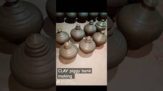 Clay piggy bank making process clayart claycraft clayvideos viral shorts viralshort claybank [upl. by Airemahs]