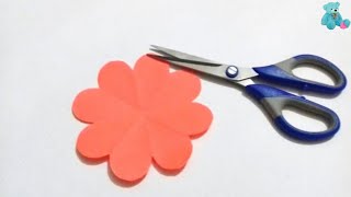 How To Make Simple amp Easy Paper Flower Cutting  Paper Cutting  Craft Tutorial [upl. by Ahsuatan316]