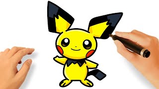 CÓMO DIBUJAR A PICHU  POKÉMON [upl. by Cerracchio969]