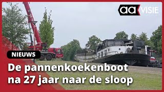 Verwaarloosde pannenkoekenboot naar de sloop [upl. by Carhart]