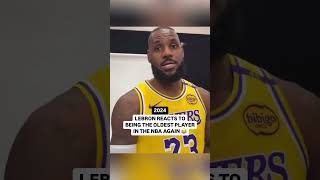 LeBron react AGAIN to being the OLDEST NBA PLAYER lebronjames nba basketball [upl. by Onaivatco]