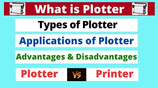 What is Plotter Types amp Applications of Plotter Plotter Vs Printer Advantages amp Disadvantages [upl. by Anilorac]