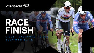 UNSTOPPABLE 💥  Liege  Bastogne  Liege 2024 Mens Elite Race Finish  Eurosport Cycling [upl. by Daisie]