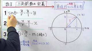 三角関数の定義 単位円 ／おときち副塾長 電脳空間学習塾かもん [upl. by Simeon207]