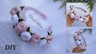 Craft Your Own Flower Headband with Ribbon  DIY Floral Accessory [upl. by Akaenahs818]