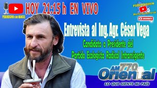 ENTREVISTA A CÉSAR VEGA CANDIDATO A PRESIDENTE DEL PARTIDO ECOLOGISTA RADICAL INTRANSIGENTE [upl. by Bethany160]