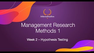 Hypothesis Testing  Management Research Methods 1  UvA PreMaster BA [upl. by Kreiker]