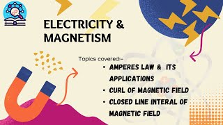 AMPERES LAW AND ITS APPLICATION CURL OF MAGNETIC FIELDCLOSED LINE INTEGRALS OF MAGNETIC FIELD [upl. by Elexa]