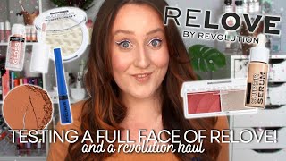 FULL FACE OF RELOVE BY REVOLUTION  and a makeup revolution haul First Impression Try On Review [upl. by Baese153]