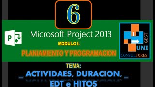 Microsoft Project 2013 6 Actividades Duracion EDT e Hitos [upl. by Auoh]