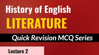 History of English Literature MCQs Lecture 2  TGT PGT English  Million Minds English [upl. by Howell]