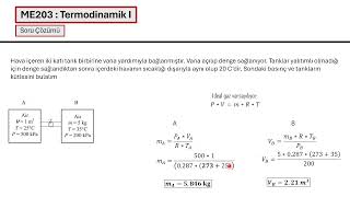 ODTÜ Termodinamik I  Soru Çözümü 2 [upl. by Esoryram593]